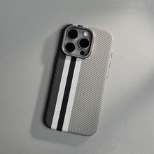 适用iPhone15ProMax手机壳凯夫拉纹磁吸硬壳14碳纤维纹防摔保护套