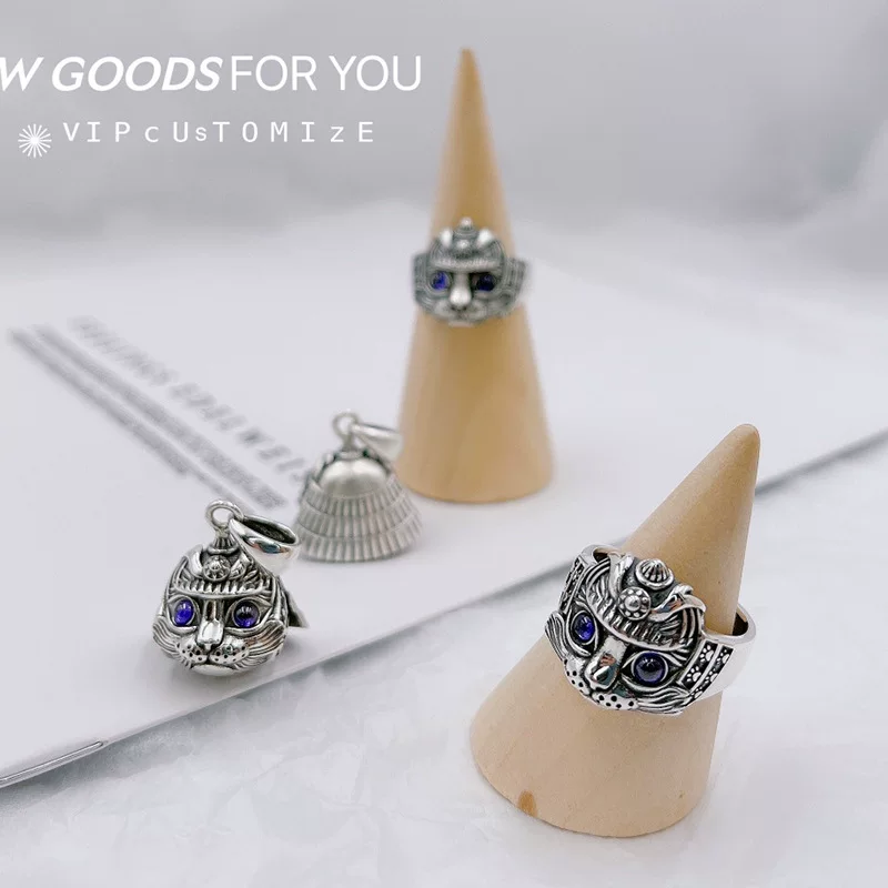 Accessory, ring, pendant, set for students, chain for key bag , silver 925 sample, internet celebrity