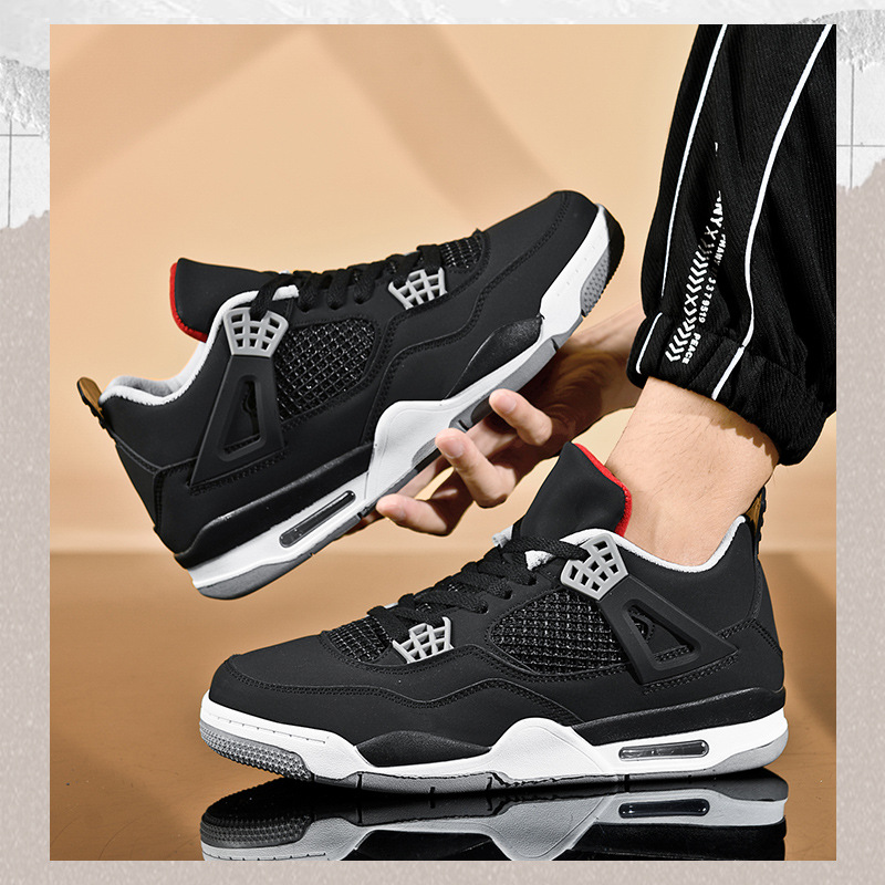 Putian zapatos aj4 zapatos de hombre zapatilla de deporte Qiao 4 París zapatillas de deporte de moda de los hombres y las mujeres zapatos casuales estudiantes transfronterizos caliente