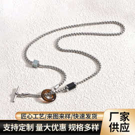 新款炫酷个性时尚项链黑武士水牛角项链设计感时尚男士情侣项链
