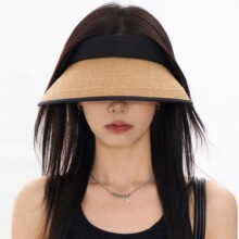 语兰/早八防晒款～夏季空顶帽子女百搭显脸小草帽户外出游遮阳帽