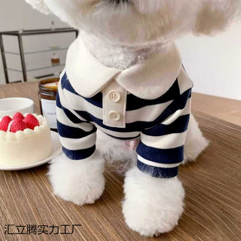 薄款狗狗衣服宠物夏季小衫猫泰迪春秋秋冬条纹一件代发可包邮到家