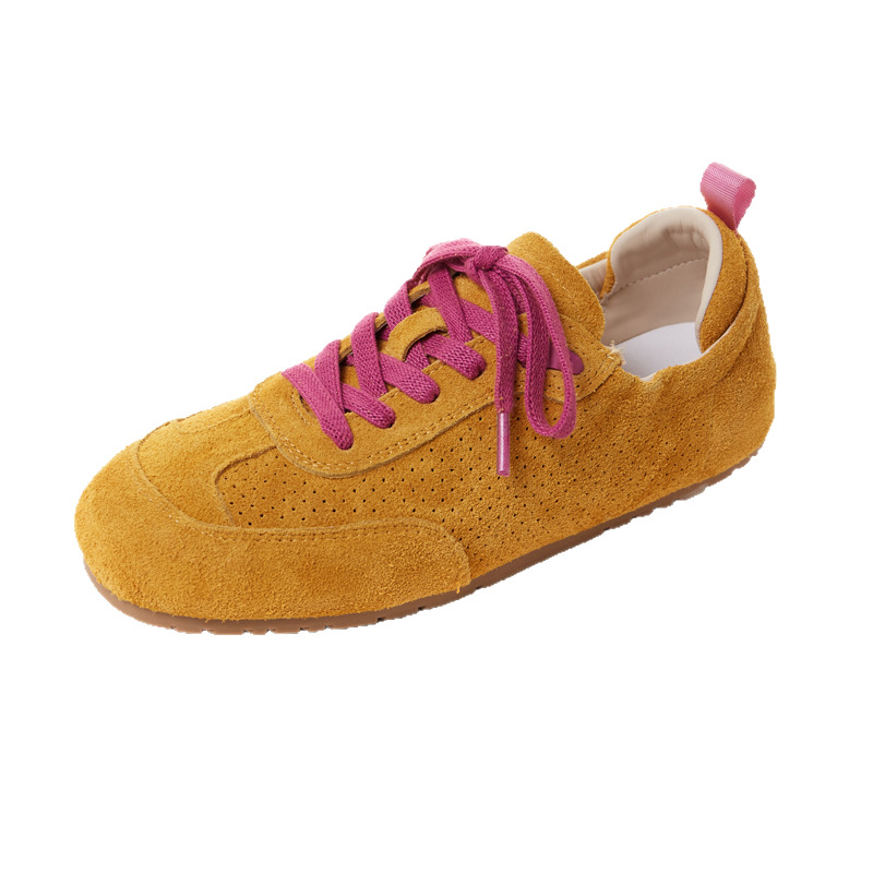 Women's Soft-soled Casual Shoes, Genuine Leather GAT Shoes, 2026 Spring New Model, Height-increasing Colorful Sports Sneakers_vogvips.com