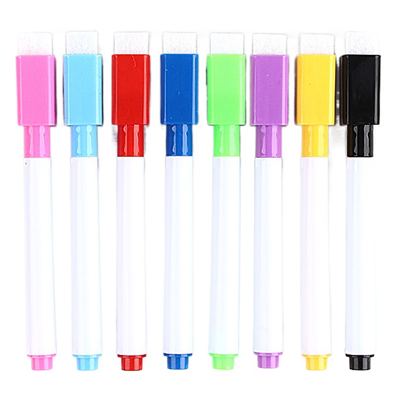 Pluma de pizarra borrable a base de agua Pincel de pintura pequeño de graffiti para niños Juego de rotulador magnético de color sin marcas al por mayor