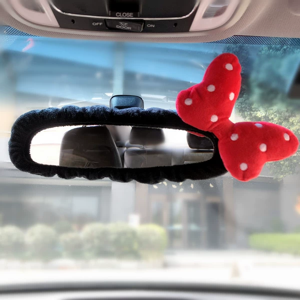 Black rear view mirror with bow