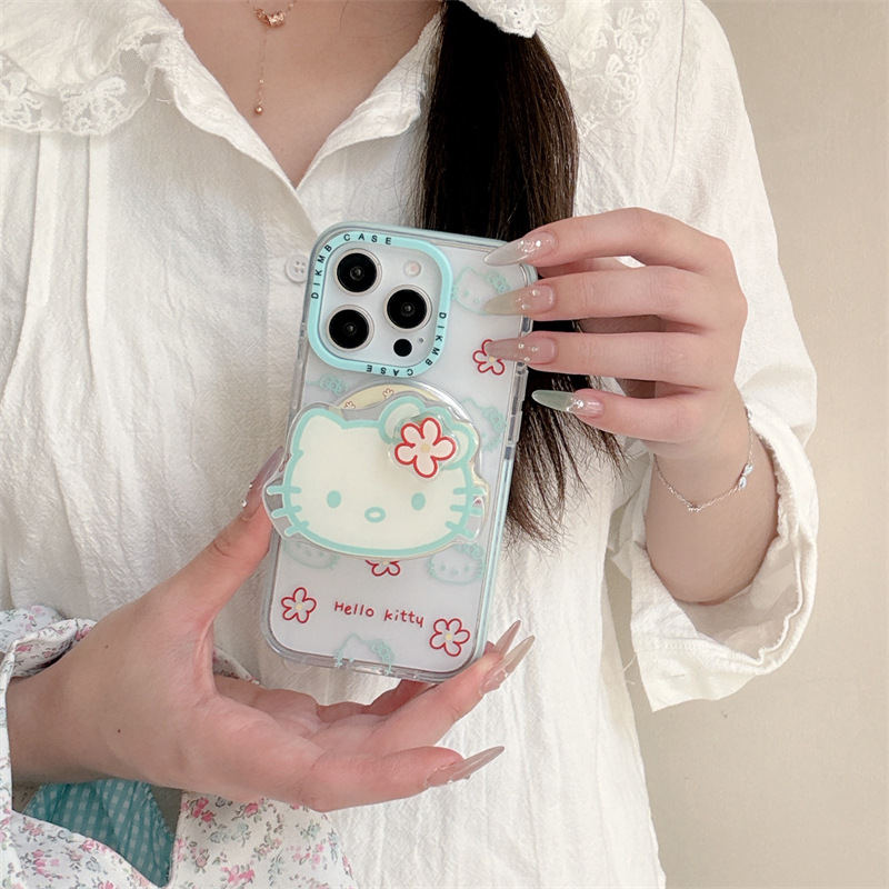 Estilo ins líneas simples y lindas KT cat adecuado para Apple 16ProMax funda para teléfono móvil 15Pro magnético 14/13 hembra