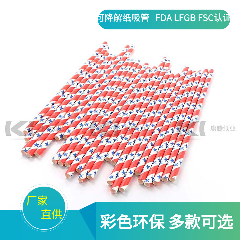 亚马逊纸吸管直供 一次性吸管彩色创意个性可降解纸吸管厂家ebay
