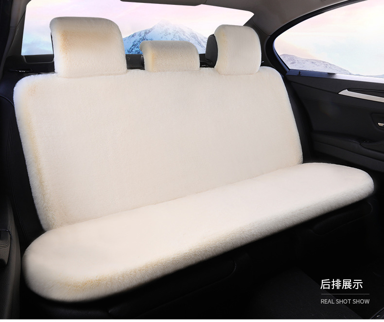 Cross-border 2026 new winter rabbit fur plush seat cushion with lumbar support, thickened car seat pad, car interior seat cushion, non-slip