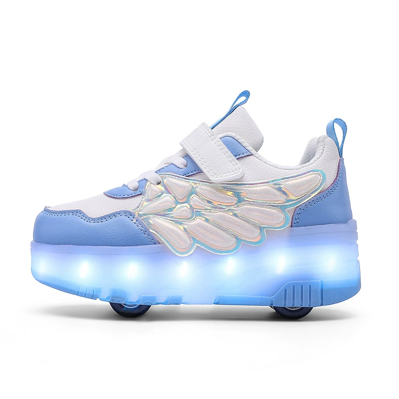 Детские модные неоновые светящиеся кроссовки, sneakers, ролики для мужчин и женщин