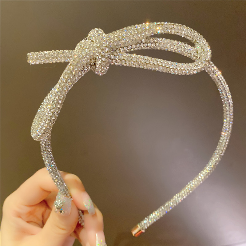 90g Weight Hair Band Hair Accessories Type 1 Piece Quantity Carnival, Street Occasion Hot Drill Material Bow Knot Pattern Women's Gender Diamond Design Fairy Style Style Fairy Style Women's Bow Knot Hot Drill Diamond Hair Band 11