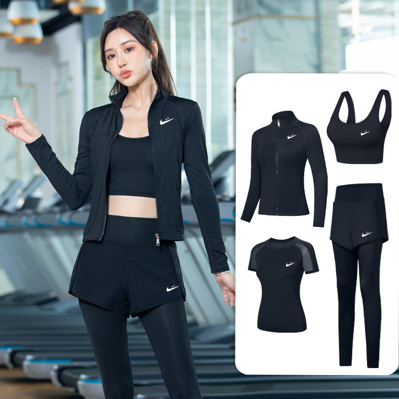 Cross-Border Women's Fitness Yoga Wear Sports Bra Underwear Vest Top Shorts Long Pants Cardigan Set with Logo Print