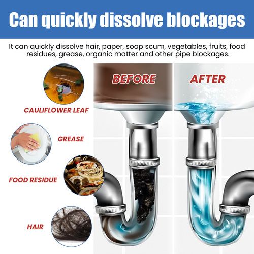 jaysuing pipe dredging agent kitchen bathroom drain pipe clogged cleaning and dredging agent stain deodorization