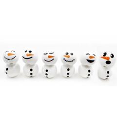 20 ミリメートルホワイトプリントウッドビーズクリスマス雪だるまカラフルなウッドビーズ DIY ホームホリデーデコレーションウッドビーズ