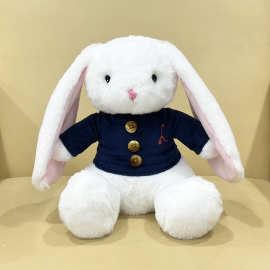 Mei Mei The Bunny Plush穿蓝衣服的垂耳兔子毛绒玩具公仔玩偶
