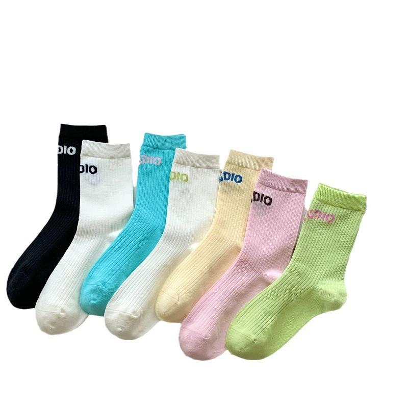 Т socks (Trend) японский стиль, пряжи комбо хлопок средней длины, универсальный размер