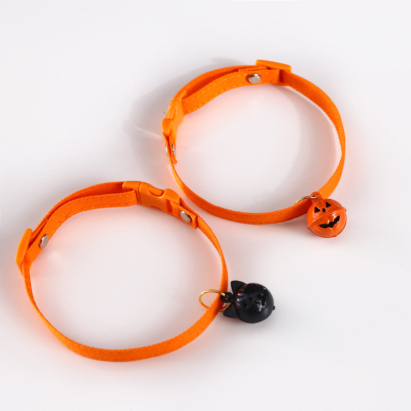 Mascotas Halloween calabaza fantasma campana ajustable perro gato conejo colgante accesorios collar