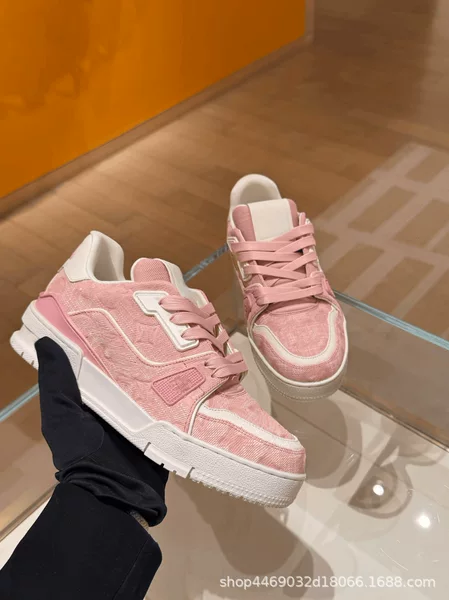 High-End Version of the New Embroidered Floral Gradient Blue-Purple-Orange Sneakers for Men and Women, Versatile Height-Increasing Sports Shoes
