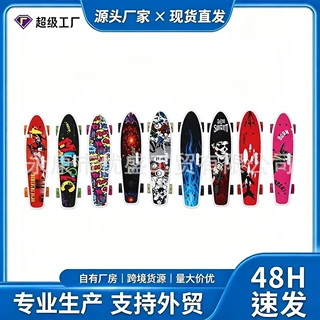 跨境22英寸手提小鱼板PP大鱼板单翘板香蕉板成人代步四轮滑板批发