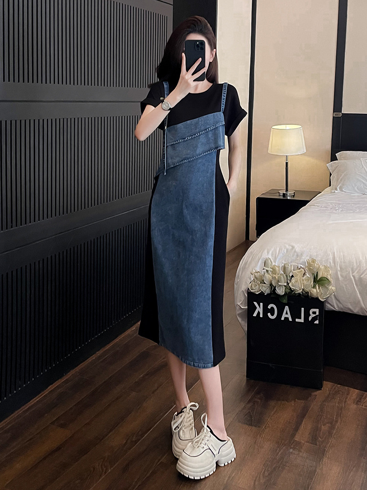 Summer denim colored long skirt