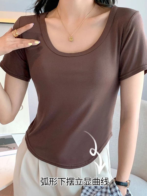 工場直売のディザトーンが爆発した春夏半袖tシャツの女性は、スリムで痩せている中にシャツを着ているins|undefined