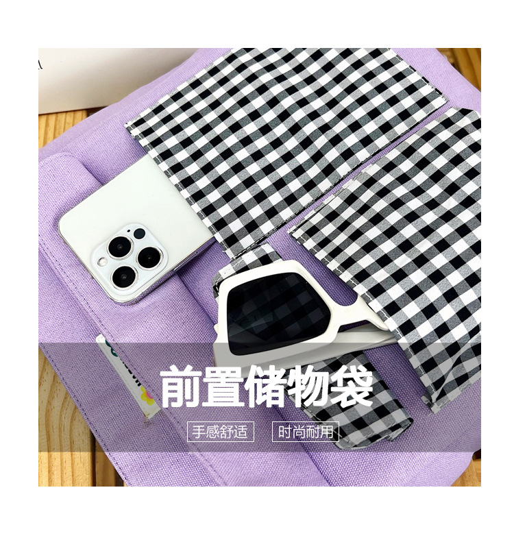 The new Korean-style cute nylon bag for class tutoring is a versatile checkered single-shoulder bag that is selling well (with a bear) undefined