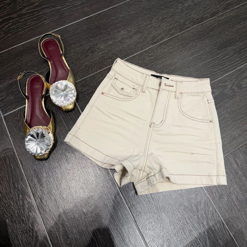 Atmospheric Style (Shorts) New Embroidered Pocket Denim Shorts