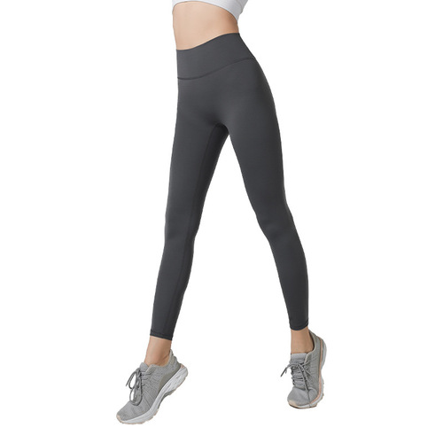 Spring and summer one-piece lulu solid color tight-fitting high-waist hip-raising high-intensity fitness running training sports yoga pants for women
