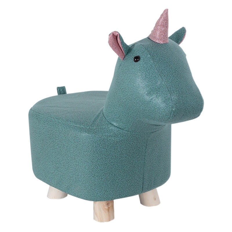 Solid Wood Animal Stool Cartoon Stool Gift Stool Children's Fabric Stool Elephant Unicorn Doll Stool Wholesale Dropshipping