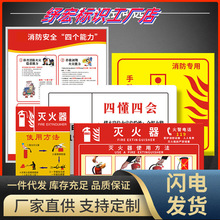 灭火器放置点标牌 消防栓消火栓使用 方法说明工地安全制度标签贴