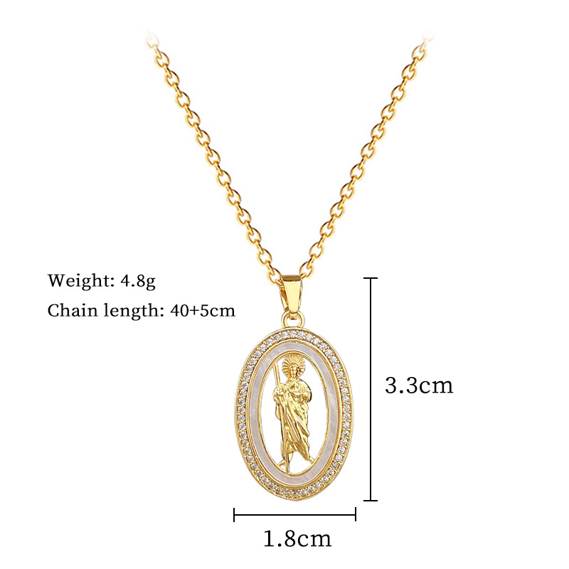Diamond Egg Shell Pendant Necklace In Titanium Steel For Women_voghion.com