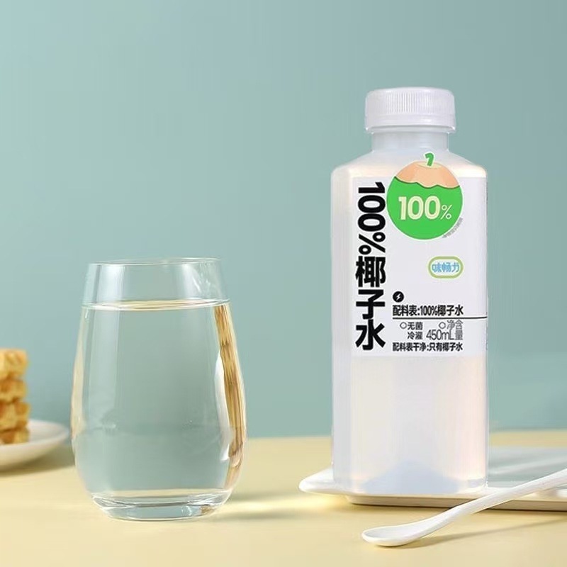 100%椰子水新鲜椰子汁瓶装冷灌装无味畅力450ml天然果汁饮品|undefined