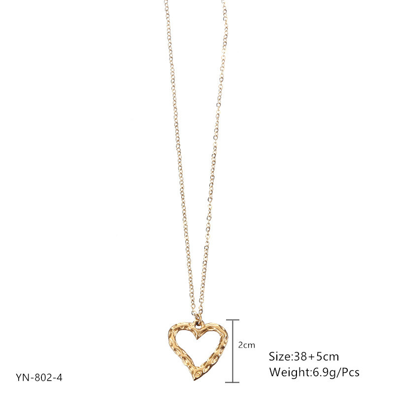 Women'S Gender Streetwear Moon Heart Shape Lock Stainless Steel Plating Pendant Necklace