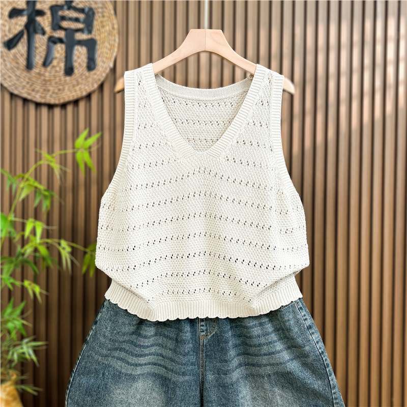 2026 Spring and Autumn New Style Hollow Knit Vest for Women, Fashionable and Stylish Cardigan Vest Top for Layering 2026 Spring and Autumn New Style Hollow Knit Vest for Women, Fashionable and Stylish Cardigan Vest Top for Layering