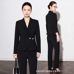 黑色西装套装女职业正装2025新款春秋款高级感气质西服外套工作服