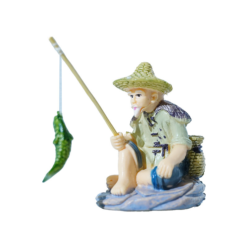 Estilo explosivo, método antiguo, acuario de peces, pesca divertida, pesca, Jiang Taigong, decoración de acuario, macetas, decoración de jardinería, creatividad
