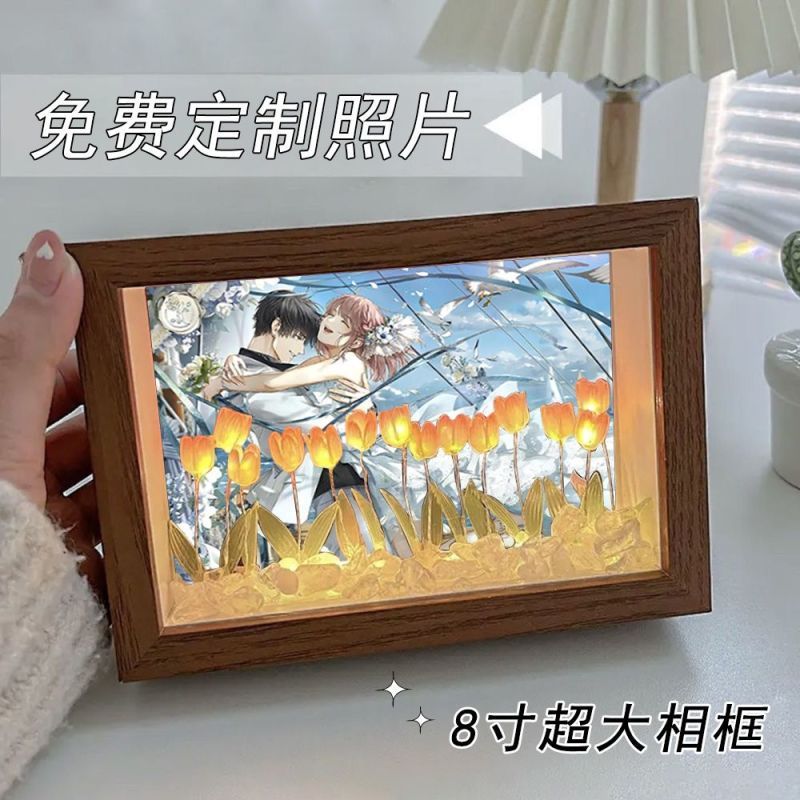 Romantic Light and Night Love Tulip Nightlight Xiao Yi Lu Shen Handmade DIY Peripheral Flower Sea to Send Best Friends