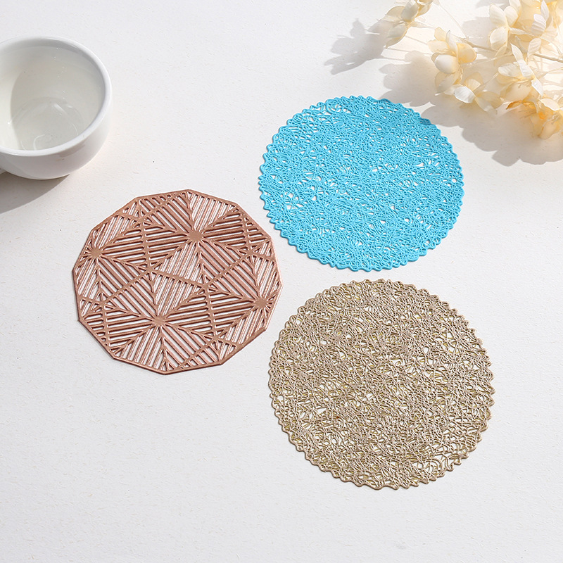 Transfronterizo europeo hueco PVC taza almohadilla de café almohadilla de aislamiento térmico café decoración almohadilla de mesa impermeable a prueba de agua almohadilla de mesa a prueba de aceite mayorista