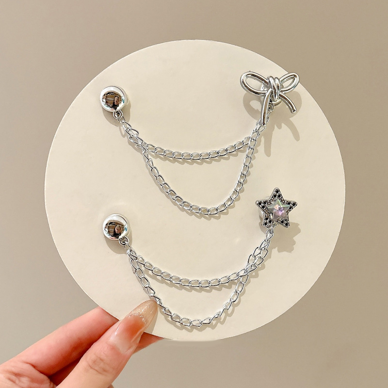 Broche de perlas de hoja de arce de corona europea y americana con arco y flecha, lleno de diamantes, ramillete de la torre Eiffel, decoración de pecho de cadena de zorro de nicho