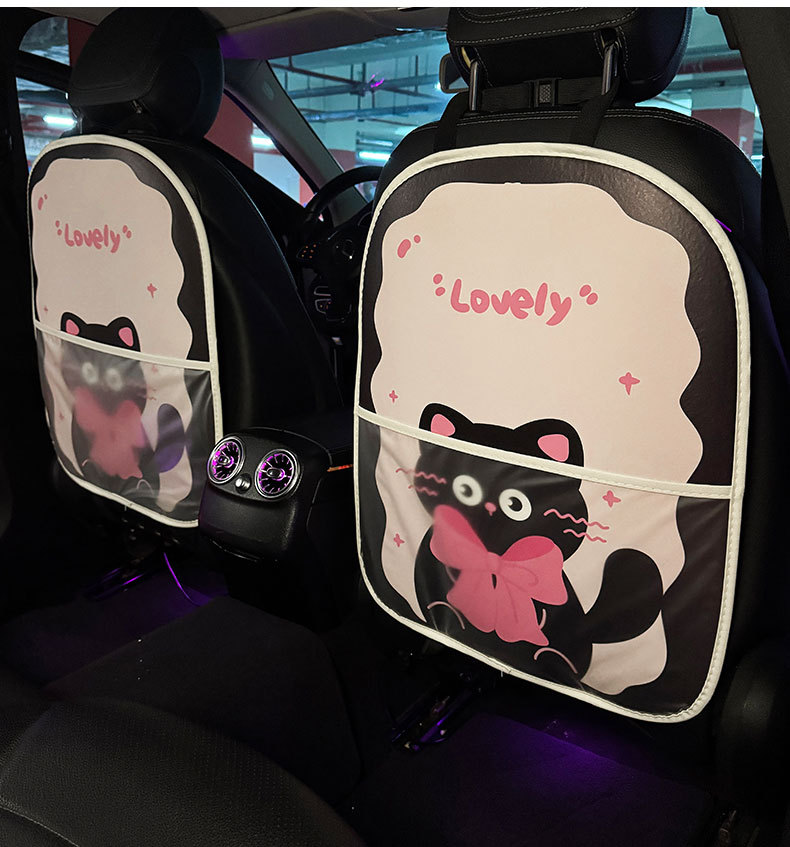Multifunctional Kitten Car Anti-Kick Pad, Universal Rear Seat Backrest Anti-Dirt Protective Pad, Car Rear Seat Protection Pad