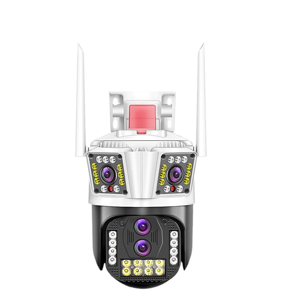 Tres-Pantalla de ángulo ultra gran angular pistola bola vinculación WiFi al aire libre a prueba de agua 10 veces zoom bola máquina cámara de vigilancia inalámbrica