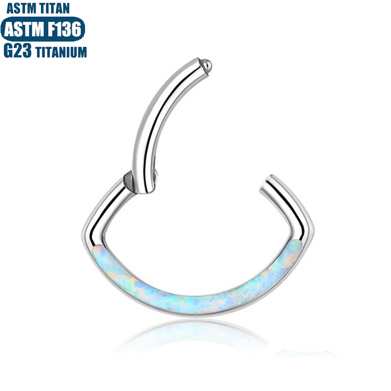 F136 Titanium Alloy Seamless Nose Ring Hoop Eye-shaped Piercing Earring for Women Men detail image 15