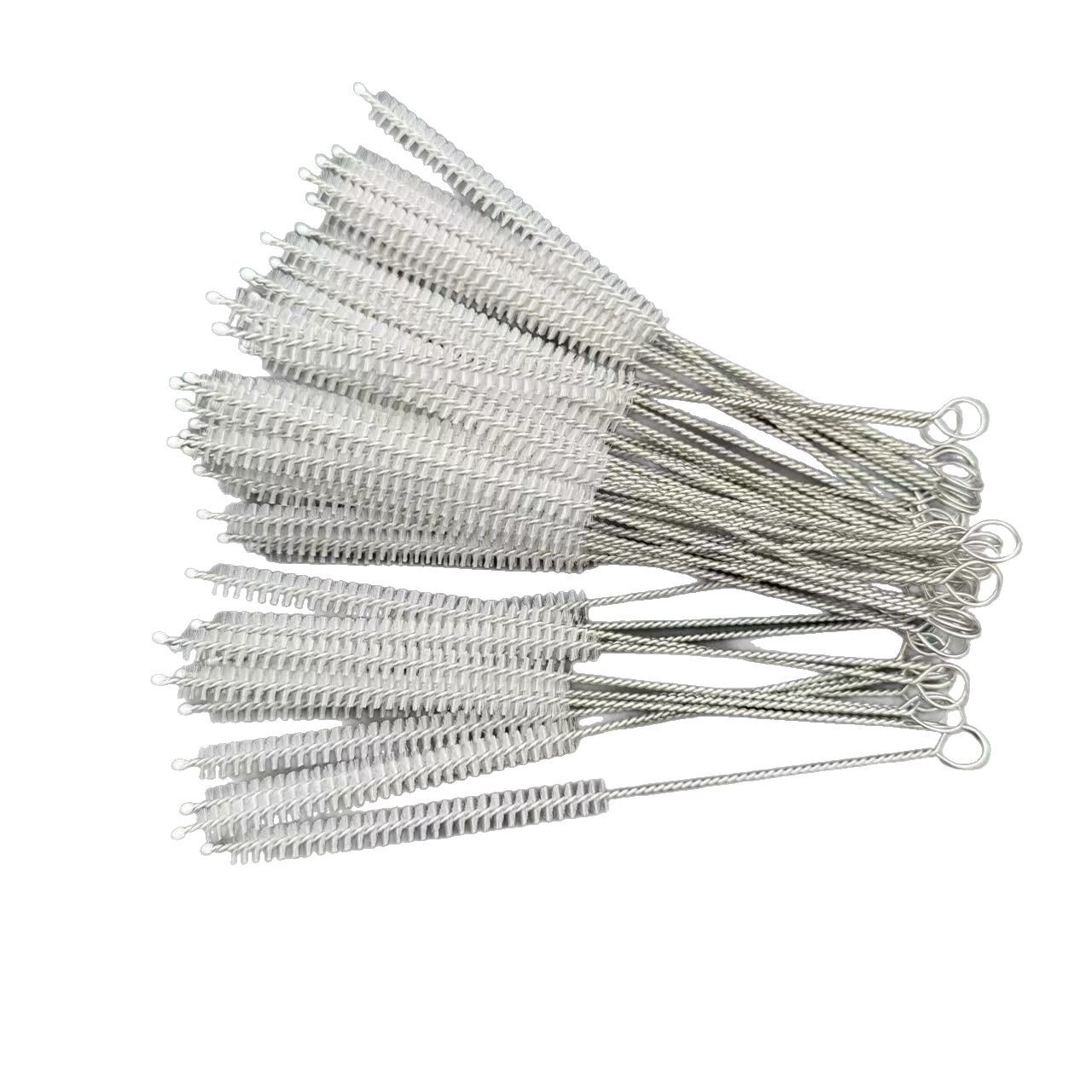 Cepillo de limpieza de mango largo de 170*80*7, cepillo para tuberías de acero inoxidable 304, cepillo para tuberías de agua de cafetera pequeña, cepillo para pajitas