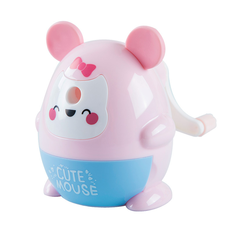 Youxiang YP-5801 dibujos animados lindo sacapuntas en forma de ratón Sacapuntas de lápiz estudiante de manivela sacapuntas útiles escolares sacapuntas