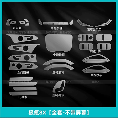 screen, tempered glass film for the central | Car interior film - jikrypton-8xfull-set-without-screen