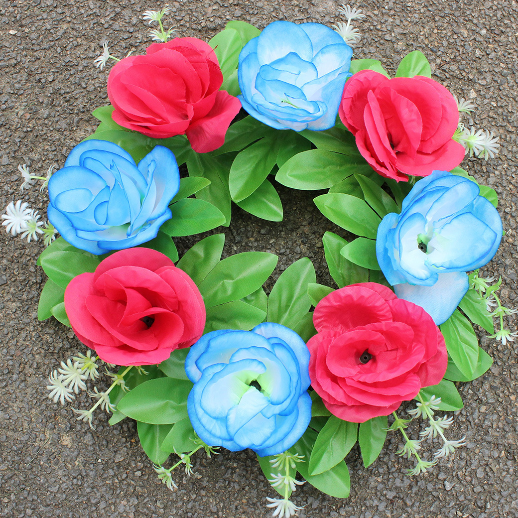 Rose pink with blue