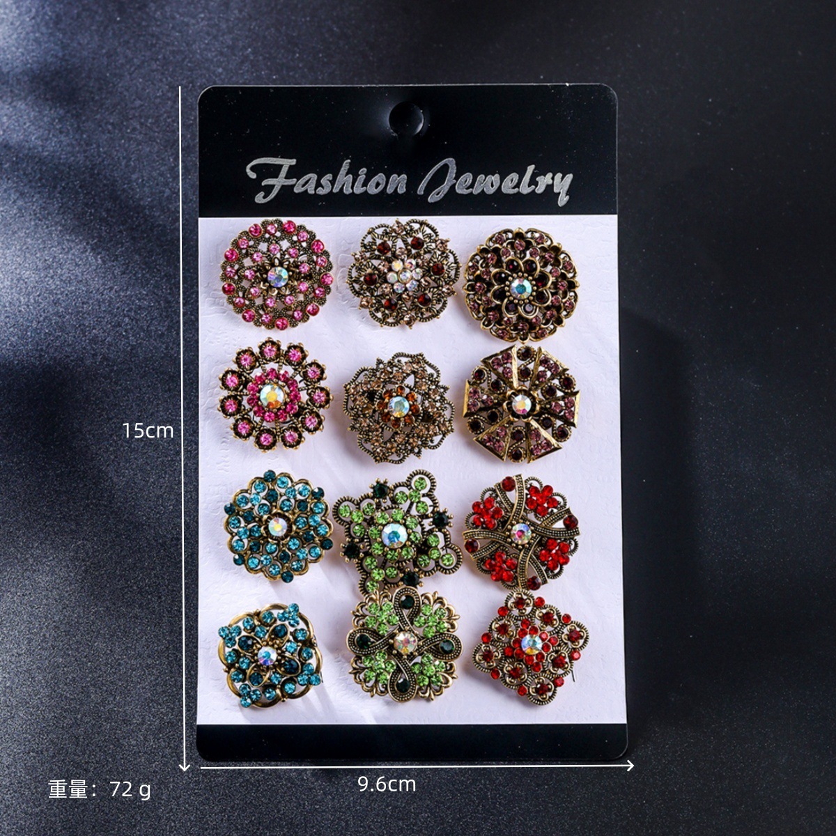 Tarjeta de moda europea y americana pequeña broche con rhinestone aleación ramillete celebración flor Ropa Accesorios pin fábrica al por mayor image 47