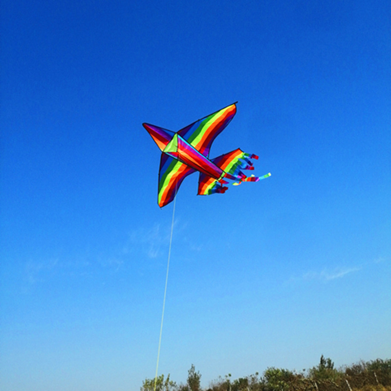 WEIFANG AIRPLANE KITE FIGHTER KITE EXTENDED TAIL CHILDREN'S CARTOON KITE WITH FLIGHT STAND TOY FOR WHOLESALE