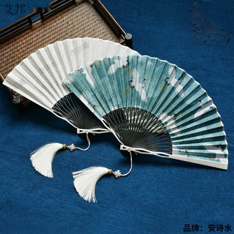 小姑娘钛合金折扇九寸十寸十八方扇子夏天功夫战术中国风便携防身