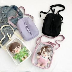 日系透明小方包多功能娃包痛包單肩斜挎包2023年新款少女學生包