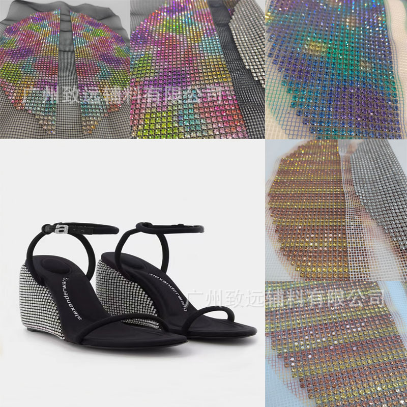 Venta directa de fábrica de malla de diamantes de imitación de 3 mm, decoración para zapatos, flores para zapatos, accesorios para la superficie de zapatos, accesorios de bricolaje para ropa, piezas de diamantes. image 1